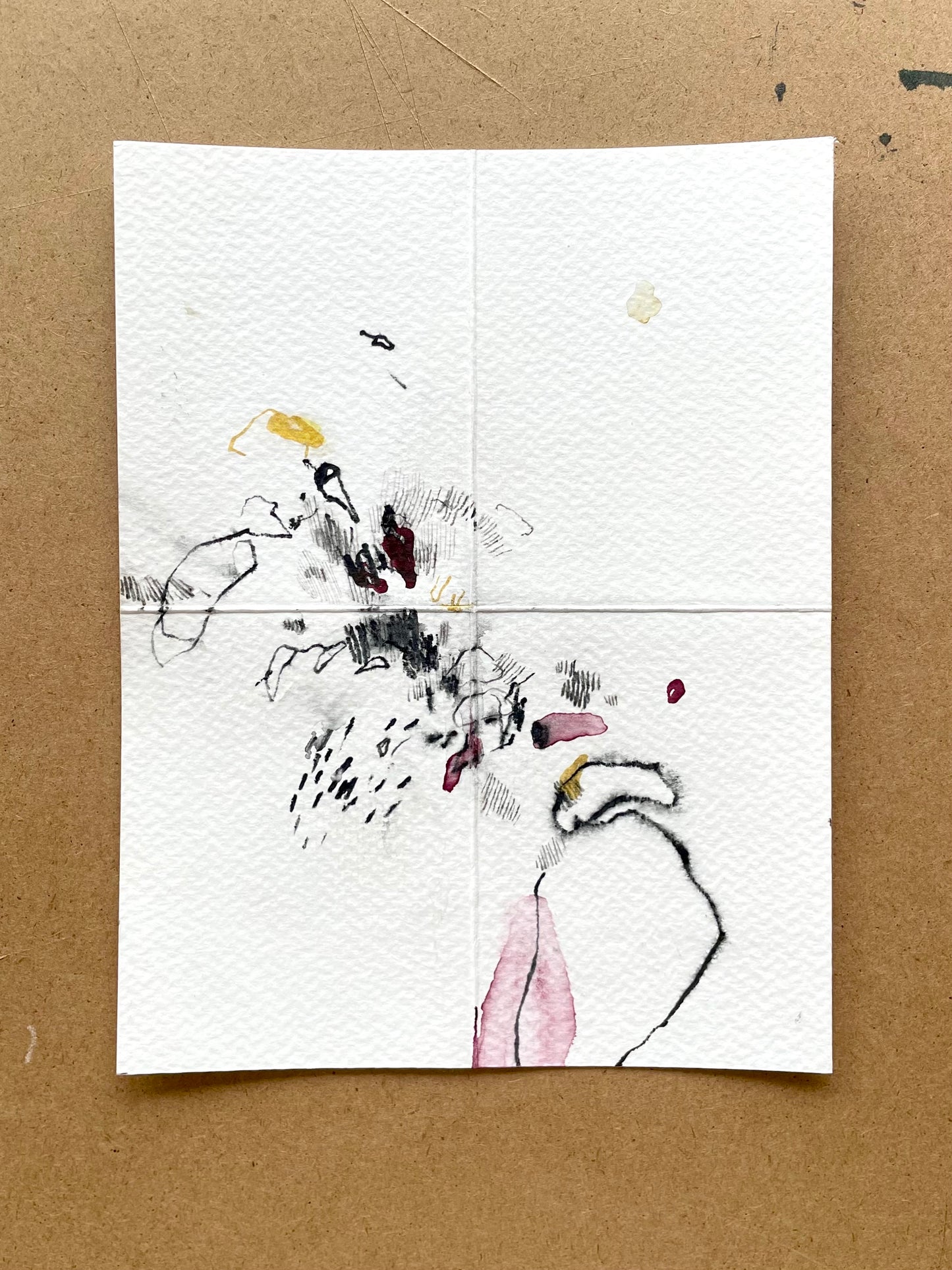 Mixed media original (17,5 x 13,5 cm) Angéline Catteeuw