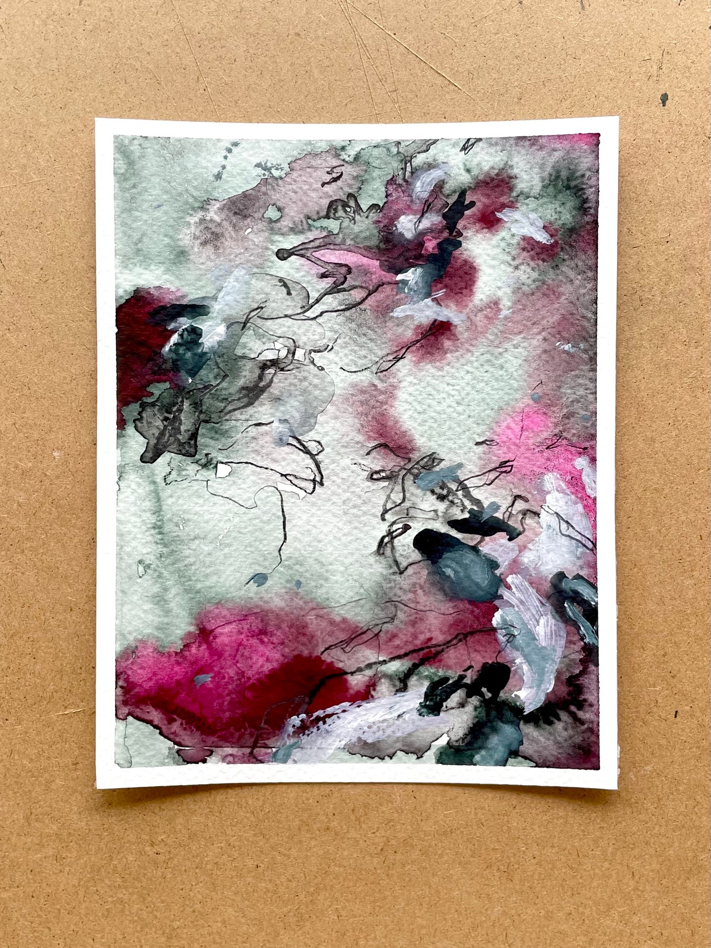 Mixed media original (17,5 x 13,5 cm) Angéline Catteeuw