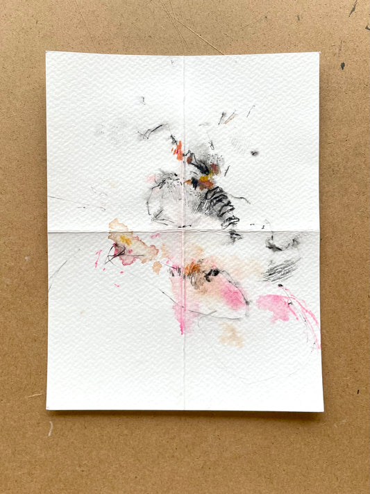 Mixed media original (17,5 x 13,5 cm) Angéline Catteeuw 